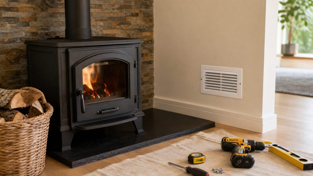 Grille d’aération pour poêle à bois : installation et normes