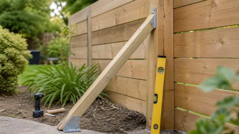 Jambe de force pour palissade bois : utilité et fixation